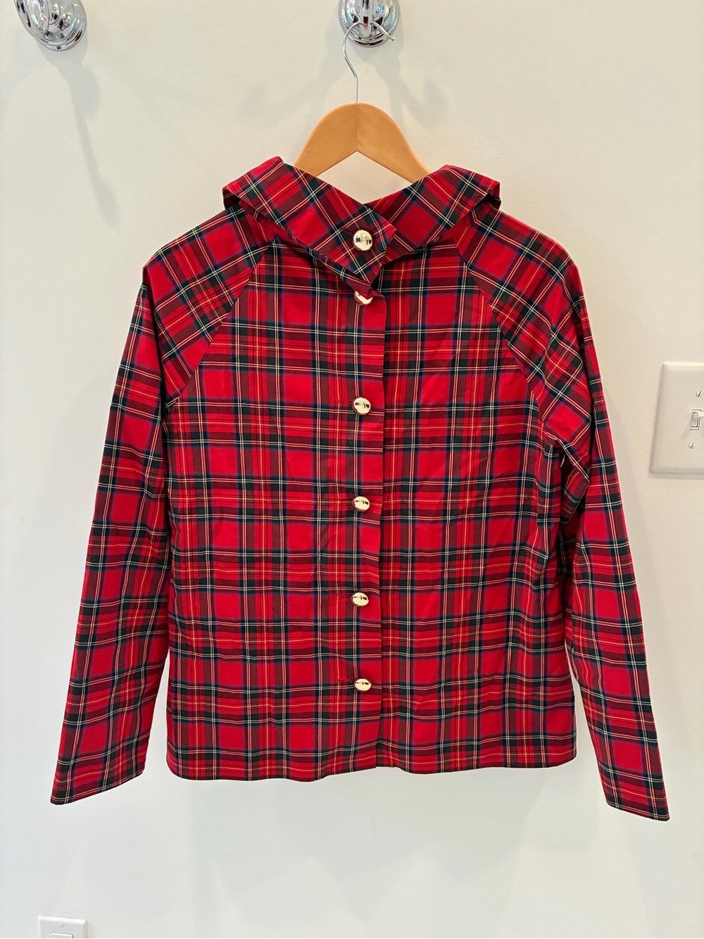 Sail to Sable Cowl Neck Red Christmas Long Sleeve Blouse - Picture 3 of 5